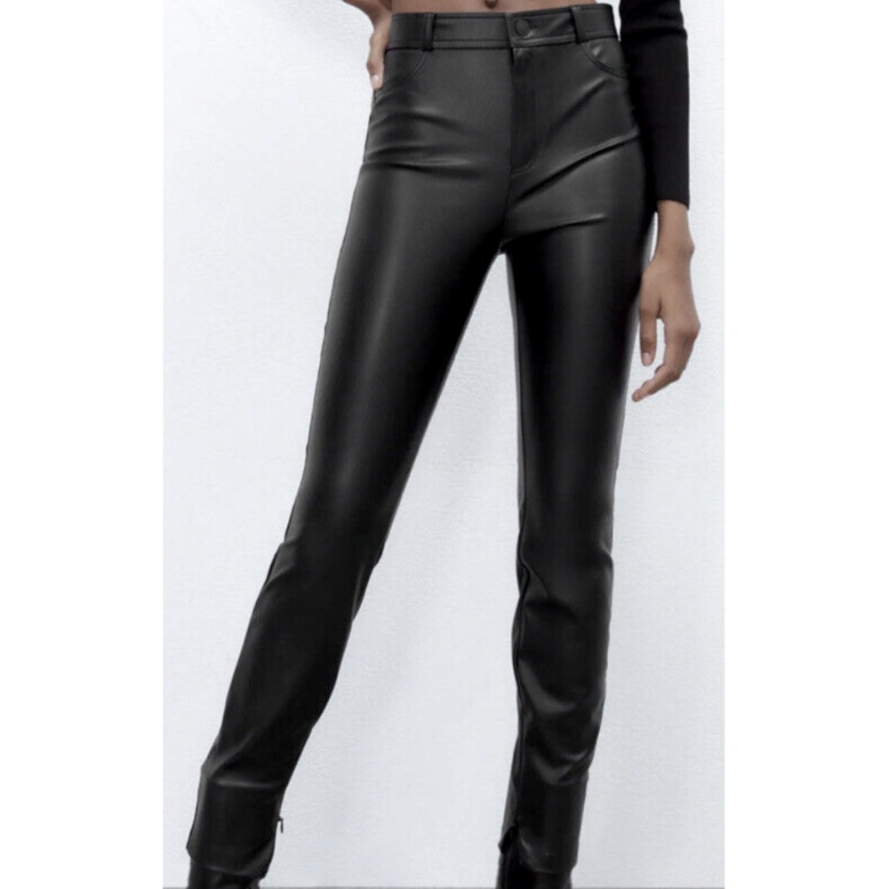 Zara Women XS High Waist Faux Leather Leggings